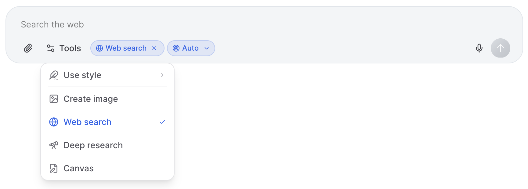 ZeroTwo AI | AI agent platform | ZeroTwo web search tool selector dropdown