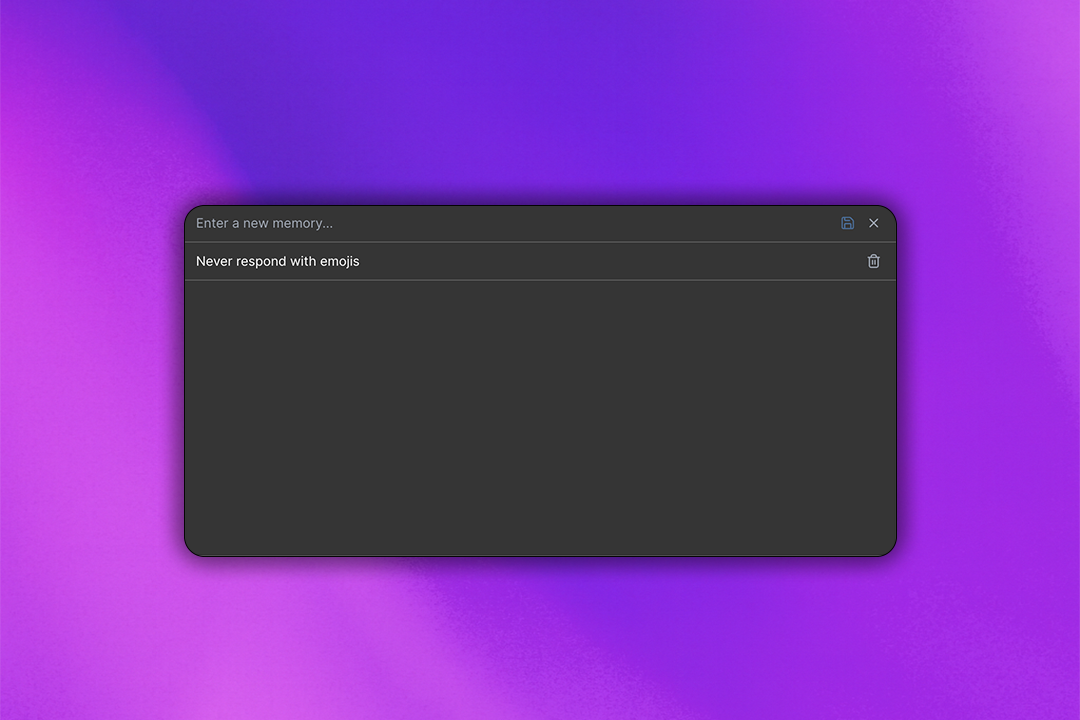 ZeroTwo AI | AI agent platform | ZeroTwo Memory settings showing personalization and chat history options