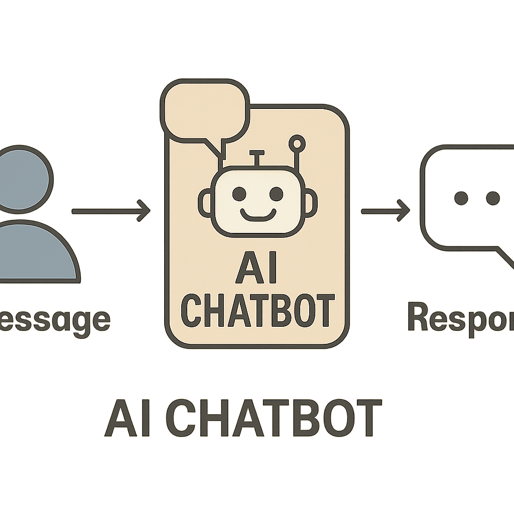 Diagram illustrating AI chatbot functionality